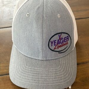 Gray and White Yeager Livestock Cap